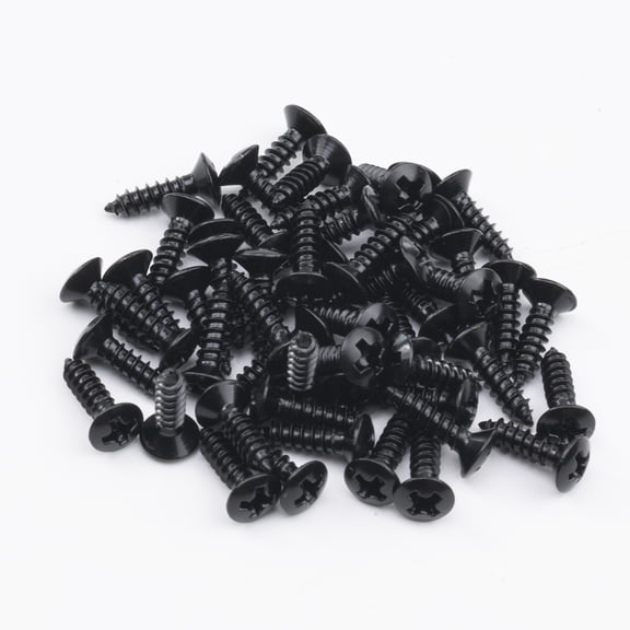 LOOKSEVEN 50Pcs Electric Guitar Scratchplate Pickguard Screws Bolts for Strat TL Guitar- Black