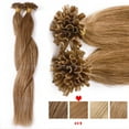 thumbnail image 3 of Benehair U Tip Hair Extensions U-tip Nail Keratin 100% Remy Human Hair Pre Bonded Fusion Glue Stick Tipped Brown Hair Extensions 0.5g/s 100pcs, 3 of 13