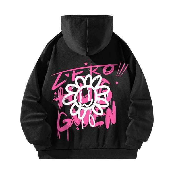 Sudadera con capucha para mujer, estampada, cómoda, para otoño, con cordón S