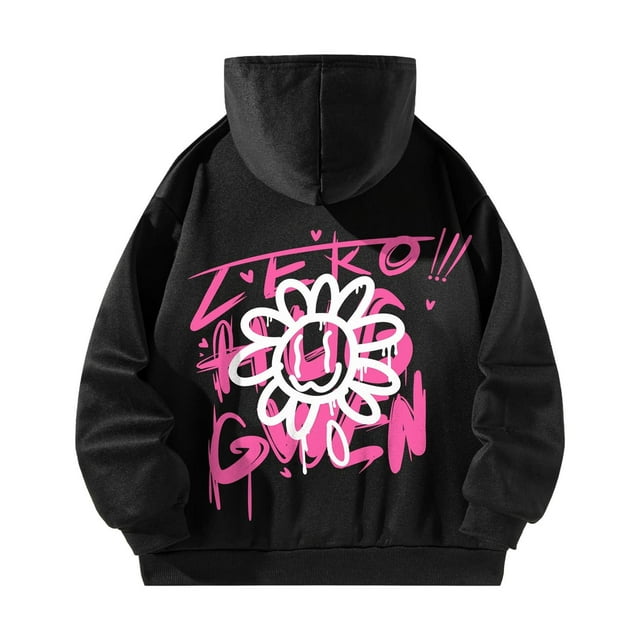 Sudadera con capucha para mujer, estampada, cómoda, para otoño, con cordón S