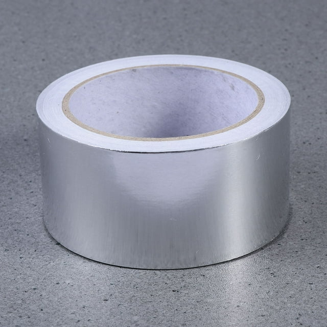 KALLORY 2 Pcs Ruban de Scellement Adhésif en Feuille d'Aluminium Plaqué Argent Résistant à la Chaleur Dos Solide pour Réparation de Conduits et Isolation