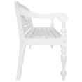 thumbnail image 2 of vidaXL Batavia Bench 136 cm Solid Mahogany Wood White, 2 of 4