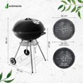 thumbnail image 2 of Asador de Carbón Portátil, Jardimanía, Acero Resistente, Compacto y Portátil, Fácil de Usar, Parrilladas y Asados, Negro negro, 2 of 6