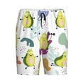 thumbnail image 4 of Naloa Orange Green Avocado Men's Short Pajama Pants, Lounge Comfort Shorts with Elasticized Waistband and Side Pockets - X-Large, 4 of 9