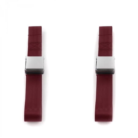 SafeTBoy Airplane 2 Point Burgundy Lap Bucket Seat Belt Kit for Ford Mustang 1964-1966 - 2 Belts