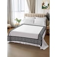 thumbnail image 2 of Black Geometric Flat Sheets Only Queen Size, Soft Breathable Bed Top Sheets for Mattress, Modern Key Greek Design Abstract Art Luxury Bedding Flat Sheets for Home Hotel Bedroom Bed Protection, 2 of 9