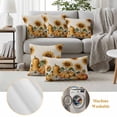 thumbnail image 6 of Orange Pumpkin Fall Outdoor Waterproof Pillow Covers, Thanksgiving Sunflower Botanical Beige Decorative Square Throw Pillowcase Sofa Cushion Sham for Patio/Couch/Chair, 24"x24" 2 Pack, 6 of 8