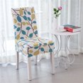 thumbnail image 3 of Enova Home Floral Leaf Print Dining Chair Covers Spandex Stretch Washable Removable Dining Chair Slipcover for Home Dining Room Wedding Decor (Set of 1, Season Flower), 3 of 7