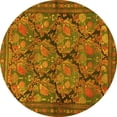 thumbnail image 1 of Ahgly Company Machine Washable Indoor Round Persian Yellow Traditional Area Rugs, 6' Round, 1 of 4