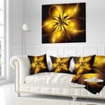 thumbnail image 2 of Designart Shiny Gold Fractal Flower on Black - Floral Throw Pillow - 18x18, 2 of 4
