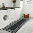 thumbnail image 2 of Tzou Area Rug Runner 2x6 for Kitchen Contemporary Black Geometric Door Mat Anti Slip Washable Carpet for Bathroom Laundry Bedroom, 2 of 6