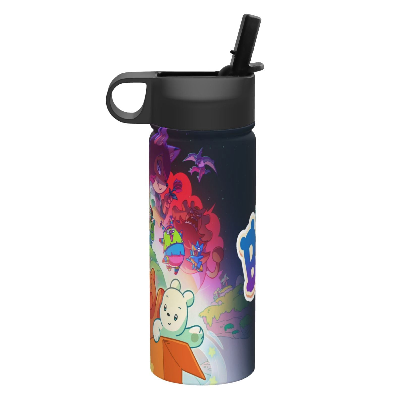 We Baby Bears Kids Insulated Water Bottle With Straw - 18 Oz Stainless Steel Double Wall Vacuum Cup, Leakproof, Bpa Free, Suitable For Boys And Girls