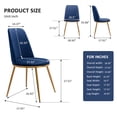 thumbnail image 3 of Blue And Gold Velvet and Metal Dining Side Chair, 3 of 9