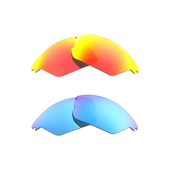 Walleva Polarized Fire Red   Ice Blue Replacement Lenses For Smith Optics Approach Sunglasses