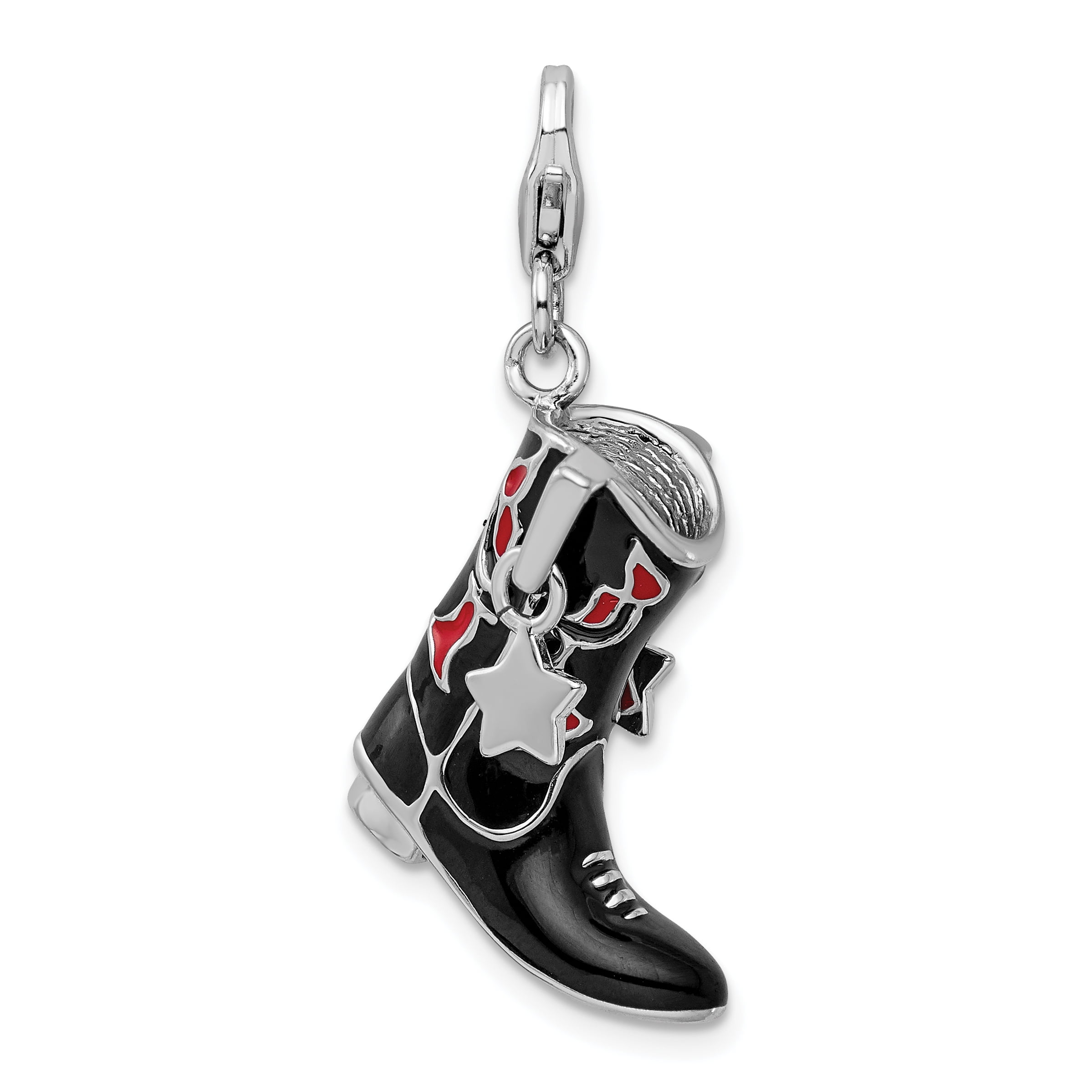 Made On Terra Cowgirl Hat and Boots Country Dangling Bracelet Pendant Charm