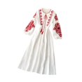 thumbnail image 1 of Vestido bohemio Strade Fareast Limited manga larga bordados intensos estilo étnico, 1 of 8