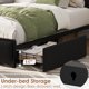 thumbnail image 4 of Tamaño individual size marco cama con 2 almacenamiento cajones y estación carga-rustic velvet forrado platform bedframe almacenamiento cabecero. no necesita colchón base montaje fácil nois..., 4 of 7