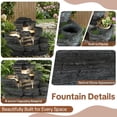 thumbnail image 5 of HOMEDIARY 4-Tier Outdoor Water Fountain, 29.7" L Rustic Rock Waterfall Fountain with LED Lights, Stone Texture Floor-Standing Resin Water Feature with Realistic Moss Accents for Patio, Porch & Indoor, 5 of 7