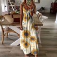 thumbnail image 4 of LAICAIW Robe d'Été Teinture sur Nœuds Florale Col en V Aguichant Sans Manches Femme Longue Mode Ample Maxi Robes Plage Fête Robe d'Été, 4 of 4
