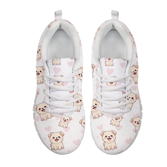 Psesaysky Little Dogs Pattern Athletic Shoes for Women and Teen Girls Hiking Shoes Lightweight Skin-Friendly Casual Tennis Shoes for Women