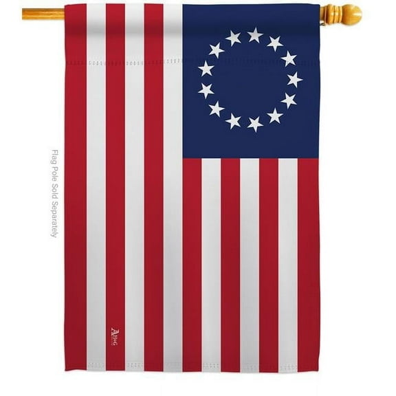 Americana Home & Garden H140704-BO 28 x 40 in. Betsy Ross American USA Historic House Flag with Double-Sided Horizontal Decoration Banner Garden Yard Gift