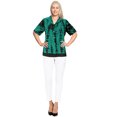 thumbnail image 5 of HAPPY BAY Women's Casual Beach Hawaiian Short Sleeve Blouse Shirt T-Shirt Blouses Button Down Dress Tee Shirts Tops for Women XXL Faded Tie Dye, Green, 5 of 5