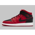 thumbnail image 3 of Ni - ke Air Jordan 1 Mid GS Size 6.5 Reverse Bred Black Red Sneakers 554725 660, 3 of 5
