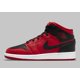 thumbnail image 3 of Ni - ke Air Jordan 1 Mid GS Size 6.5 Reverse Bred Black Red Sneakers 554725 660, 3 of 5