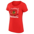 thumbnail image 2 of Women's G-III 4Her by Carl Banks Red Chicago Blackhawks Super-Slim Fit Lightweight Collage Team Graphic T-Shirt, 2 of 3