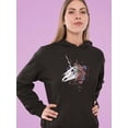 thumbnail image 2 of Unicorn Skull W Flowers. Hoodie Women -Smartprints Designs, Female x-Large, 2 of 4