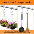 thumbnail image 5 of Minzimin 12/24 PCS S Hooks for Hanging with Safety Buckle, Metal S Shaped Hooks Fit for 0.5 Inch Rod Diamater, for Kitchen Utensil, Cups, Pots, Plants, Bags, Hats, 5 of 9