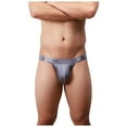 thumbnail image 2 of HUPOM Mens Underwear Boxer Briefs Male Thongs Medium waist Comfort Waist Solid Thong Gray L, 2 of 9