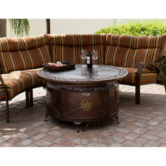 Hiland Round Cast Aluminum Decorative Fire Pit Bronze Com