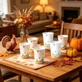 thumbnail image 6 of Gallickan 10pc 3.23 Inch Thanksgiving Paper Cups, Maple Leaf and Pumpkin Design, Disposable Fall Party Drinkware, Sturdy Spill Resistant, for Hot and Cold Beverages, 6 of 6