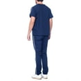 thumbnail image 4 of Dagacci Medical Uniform Unisex Men and Women V-Neck Top Straight Pants Athletic Trim Cotton Scrub Set (Navy,XL), 4 of 4