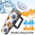 thumbnail image 5 of 40oz Pioneer Flower Floral Print Pattern Insulated Tumbler with Handle, BPA-Free Leak Proof Lid and Straws, Double Wall Vacuum, Hot 12h/Cold 34h, 5 of 6