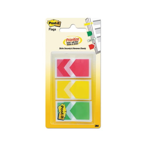 Post-it Prioritization Flags, 1' Arrow, Red-Yellow-Green, Red, Yellow, Green, 60 / Pack (Quantity)