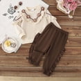 thumbnail image 2 of TOWED22 Infant Baby Girl Cute 2 Piece Clothes Set Cute Long Sleeve Crewneck Sweatshirt and Pants Print Outfits Clothing Fall Winter(Beige,6-9 M), 2 of 9