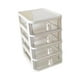 thumbnail image 2 of Organizador de escritorio con cajones transparentes, armario de almacenamiento, contenedor de escritorio versátil Blanco 4 Capas, 2 of 9