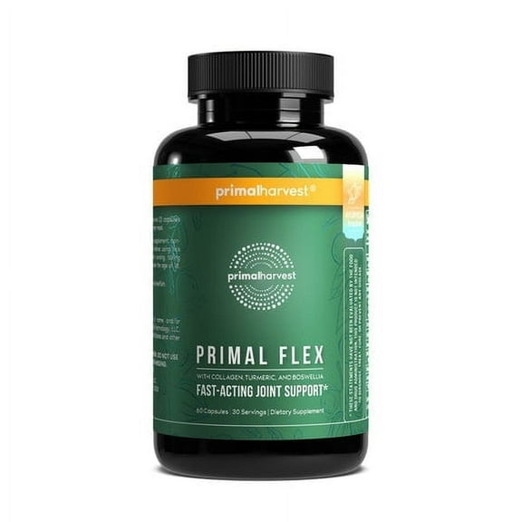 Primal Harvest Primal Flex Joint Support: BioCell Collagen®, Turmeric & Boswellia for Joint Comfort (60ct)