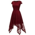 thumbnail image 2 of EGNMCR Robes d'Été Femmes Tendance 2024 Mode Femme Grenadine Ajourée Col Rond Robe de Soirée Robe de Fête, 2 of 7