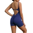 thumbnail image 3 of INSPIRE CHIC Women's Square Neck Bodysuit Spaghetti Strap Backless Tummy Control Cami Bodyshort Shapewear M Blue, 3 of 5