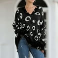 thumbnail image 2 of LYXSSBYX V-Neck Long Sleeve Sweater Tops for Women Loose Knitted Sweater V-Neck Ripped Pullover Sweaters Crop Top Knit Jumper, 2 of 8