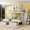 White, variant on Newest Full over Twin & Twin Triple Bunk Bed with Drawers & Staircase, Classic Solid Wood Frame with Guardrails, Gray