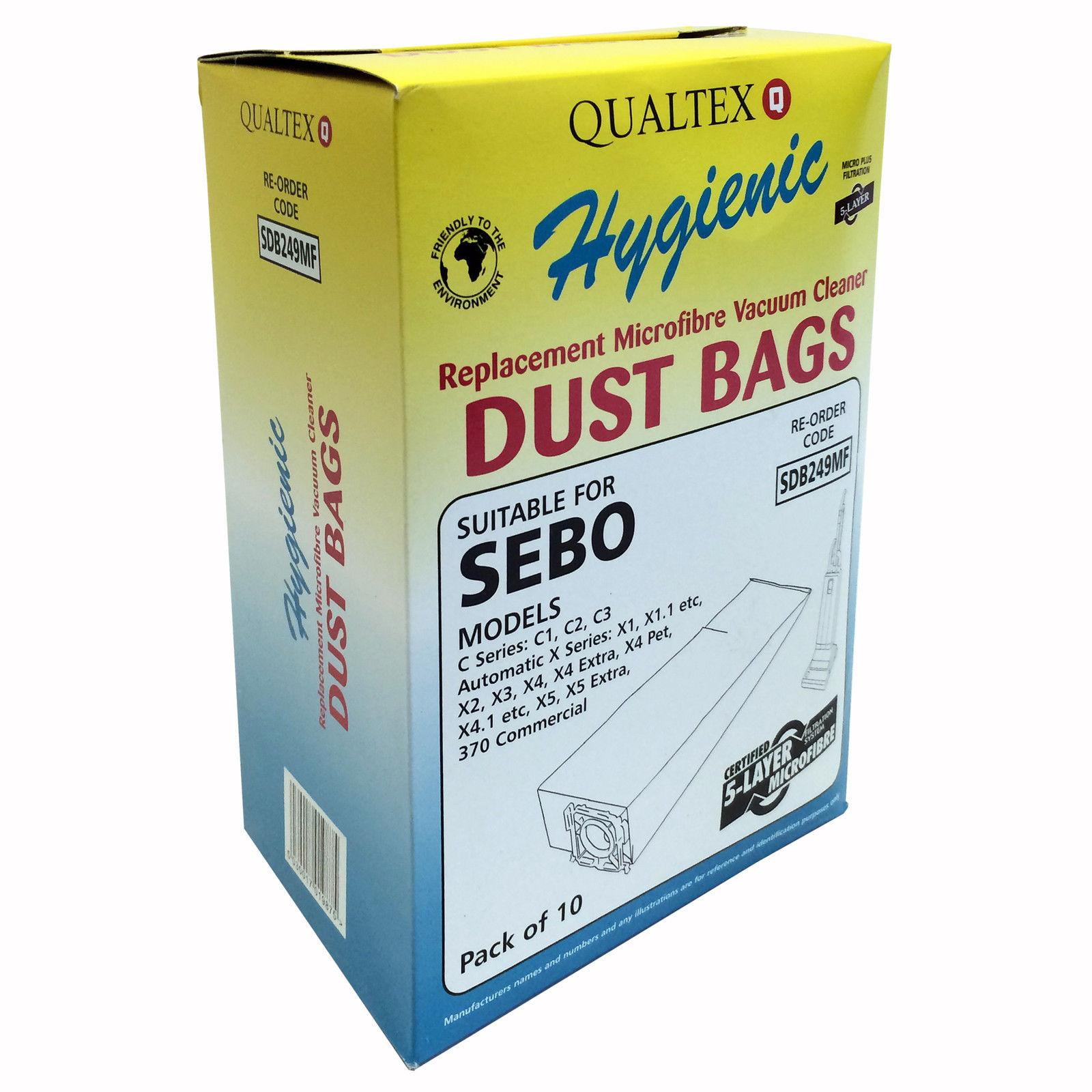 6629AM Sebo K Series Canister Bags With Sealing Caps 8 pk 