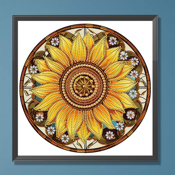 Cuadros Decorativos Wdftyju 5D DIY Taladro parcial Diamante pintura Girasol de costura negro 4 estilos