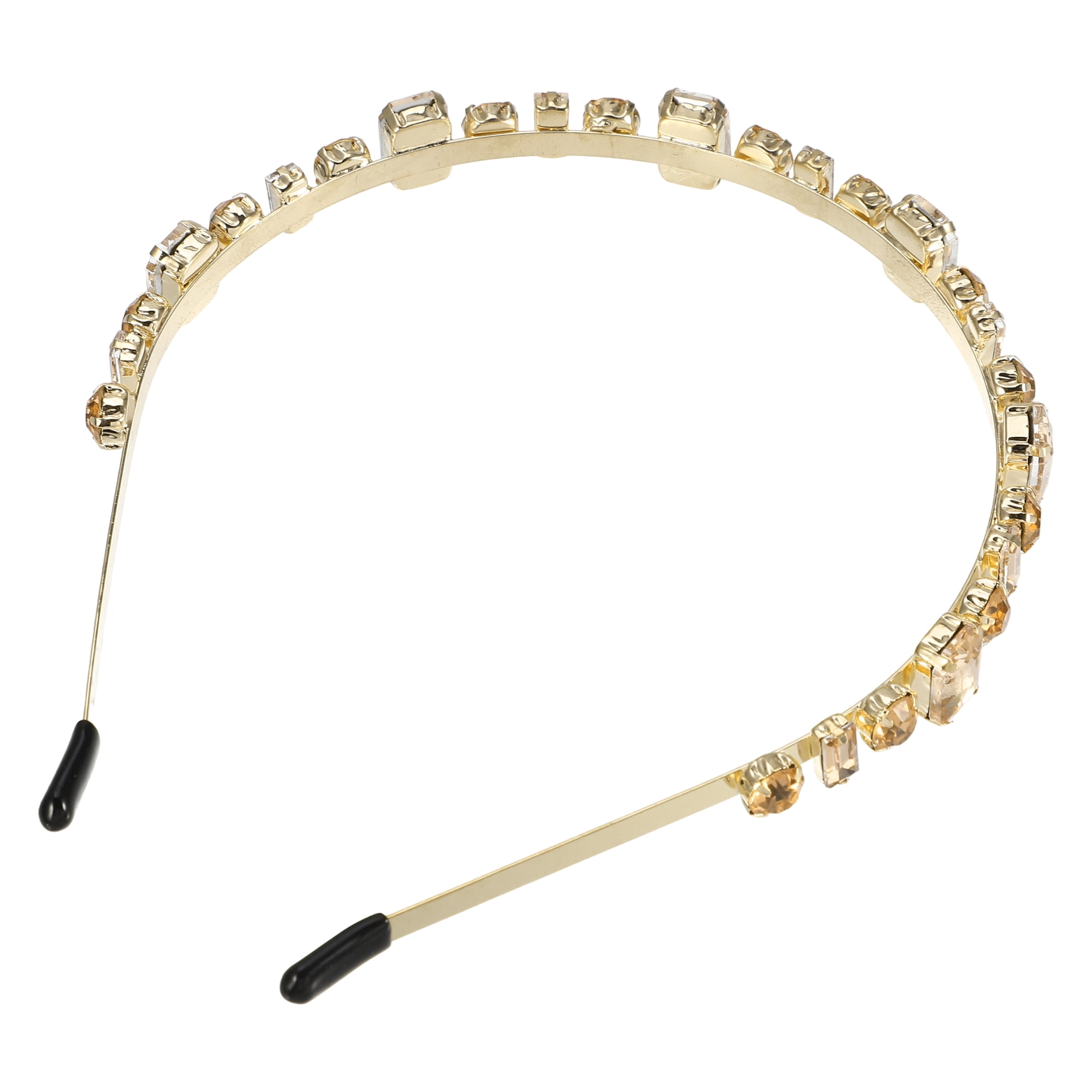 Unique Bargains Fashion Rhinestone Thin Head Bands Champagne