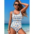 thumbnail image 6 of Women'S Color Block One-Piece Athletic Swimsuit Sports Tummy Control Cheeky Bathing Suits As Shown 1 M, 6 of 9