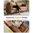 thumbnail image 5 of LAZZO 51" Modern Loveseat Sofa, 2-Seater Linen Fabric Couch for Bedroom & Office, Brown, 5 of 9