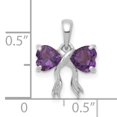 thumbnail image 2 of 14K White Gold Polished Amethyst Bow Pendant, 2 of 5